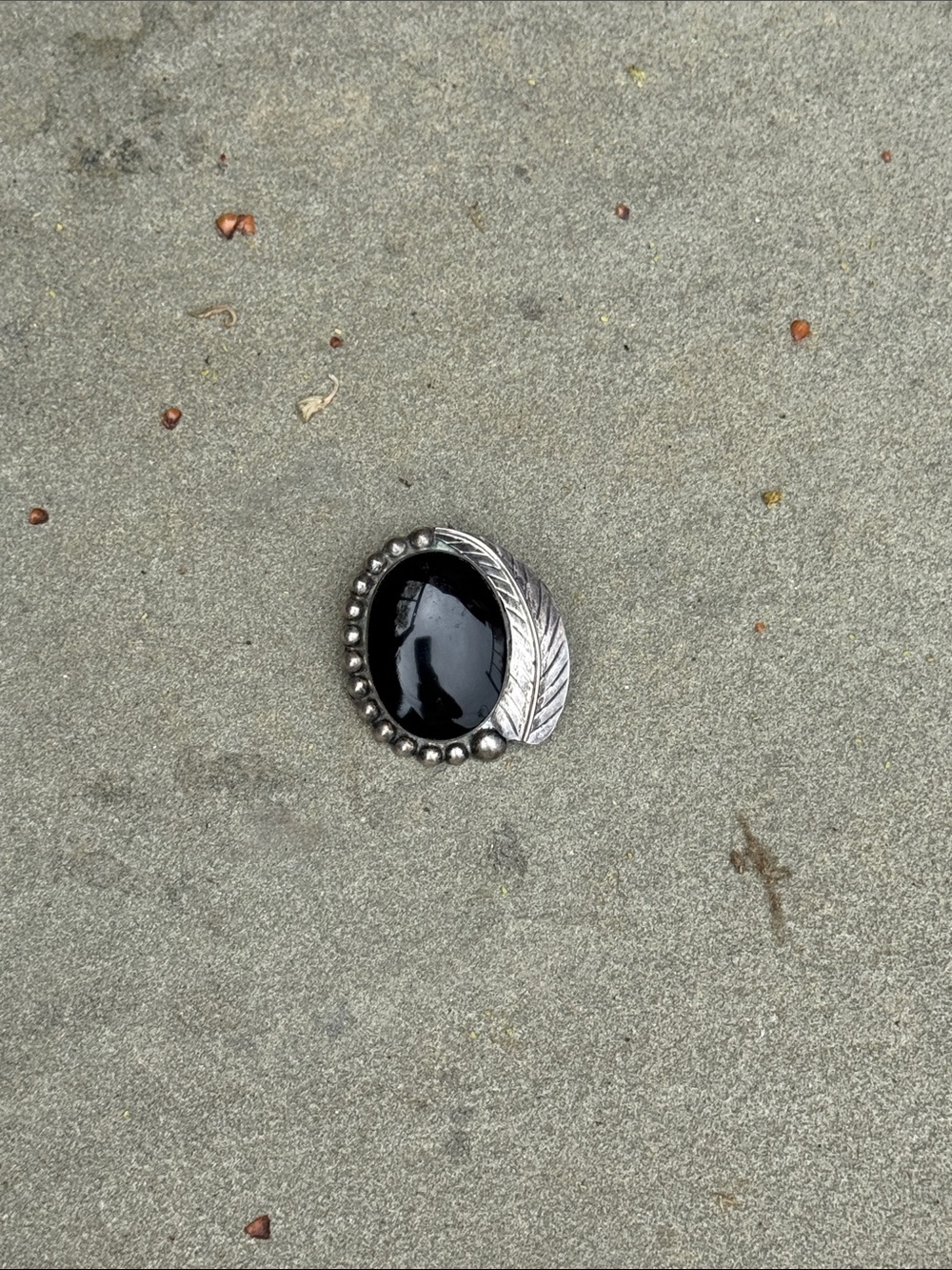 NATIVE AMERICAN STERLING SILVER AND ONYX PENDANT BROOCH PIN MEXICO - Picture 2 of 7